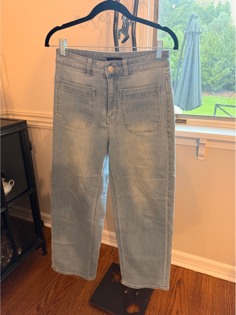 Quince Light Blue Denim Cropped Wide Leg Jeans Size 26, 25 inch inseam
